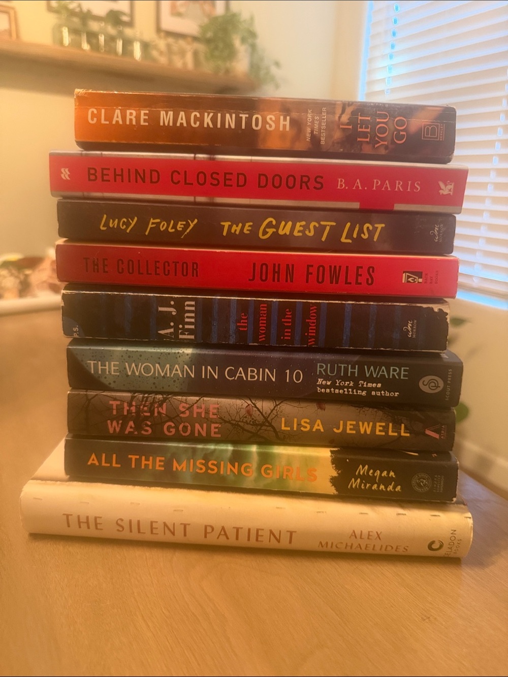 Stack of 9 Contemporary Mystery & Thriller Paperbacks - Colorful Spines